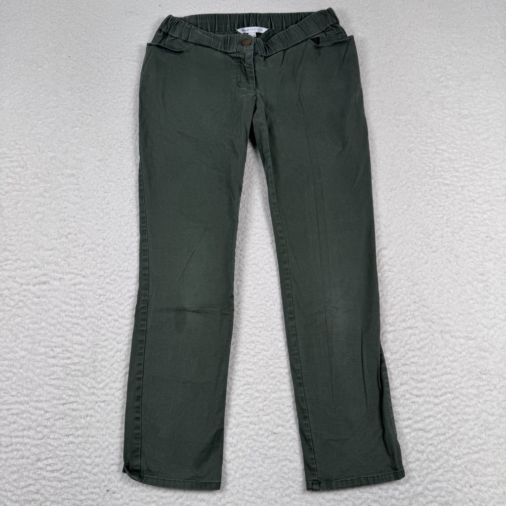 The Nines by Hatch Maternity Pants Womens 0 Straight Low Ankle Twill Olive Green